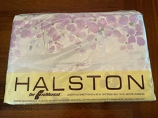 Vintage Halston Fieldcrest Floral Queen Flat Sheet Style 82100