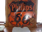 Vintage Phillips 66 Porcelain 2 Sided Metal Sign 30" x 29".