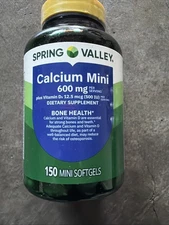 Spring Valley Calcium Plus Vitamin D3, Dietary Supplement, 150 Mini Softgels