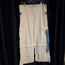 Vintage 90s Y2K Buggirl White/Blue Cords Baggy Wide Leg Pants Skater Rave Sz L