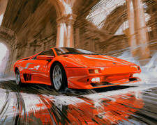 Lamborghini Diablo Wall Art Framed Poster Print Supercar Art Multiple Sizes