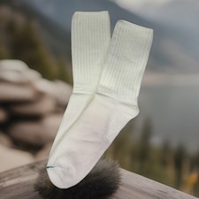 VTG Socks NOS 10-13 Crew 80s 90's White Thick Soft USA Made New Men's