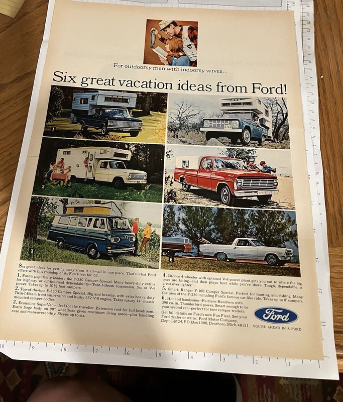 Ford Bronco Pick Up Van Magazine Ad 1967 Ranchero