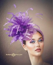 Kentucky Derby Hat Purple Rhinestone Black Royal Ascot Fascinator Del Mar Hat