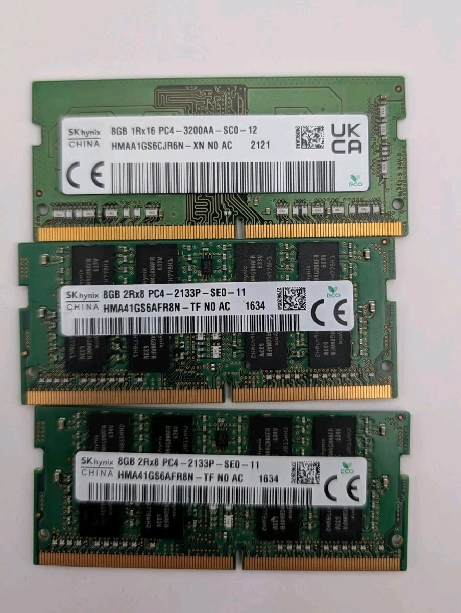 16 Go (2x8 Go) SK Hynix RAM DDR4-2133 MHz PC4-17000 SO-DIMM – Lot De 2 Barrettes, Testées