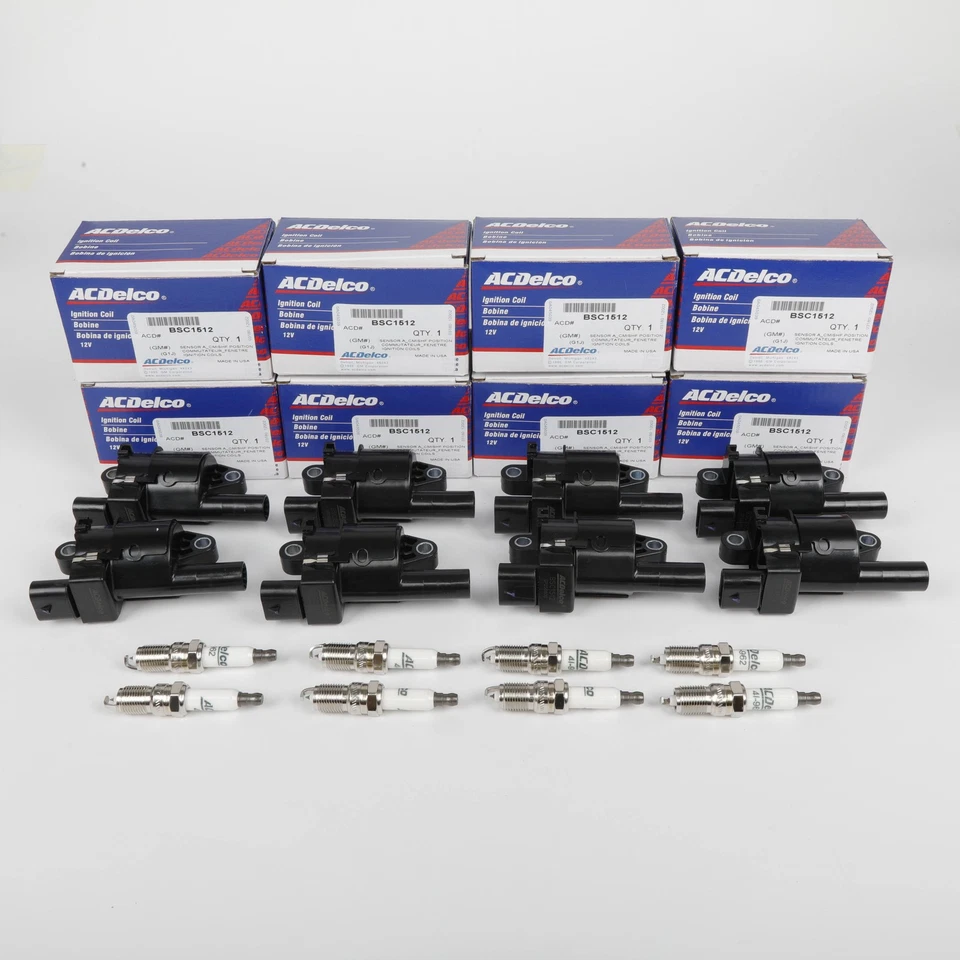 8PCS UF414 Ignition Coil & Spark Plug & Wiresets for GMC Chevy Silverado Tahoe Foto 2 de 4