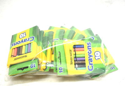 Lot of 14 Trailmaker Non-Toxic Crayons 10 Color Pack Student School Supplies