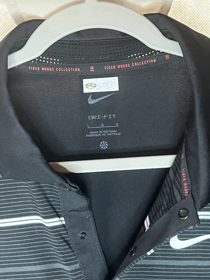 Nike Golf Dri-Fit Missouri Tigers Team Issued Tiger Woods Polo Men’s Size Large - Image 4 of 4