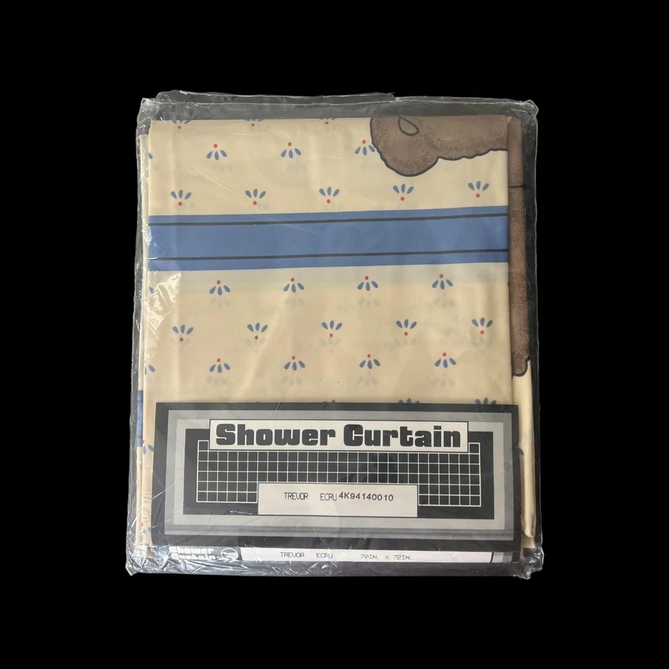 Cortina de ducha vintage Hygiene Industries 70x72 Trevor crudo oso 100 % vinilo EE. UU. Foto 3 de 4