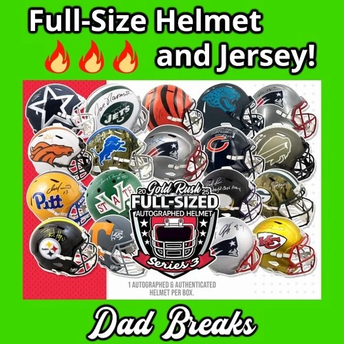 PHILADELPHIA EAGLES autographed Gold Rush Full-Size Helmet + Jersey: 2 BoxBreak