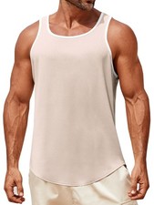 Mens Sleeveless Tank Tops Workout Muscle Gym Knitted Shirt Athletic Bodybuild...