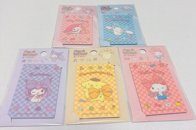 Sanrio Card Mirror Set 5pcs Hello Kitty Kuromi Cinnamoroll Cute Kawaii Japan