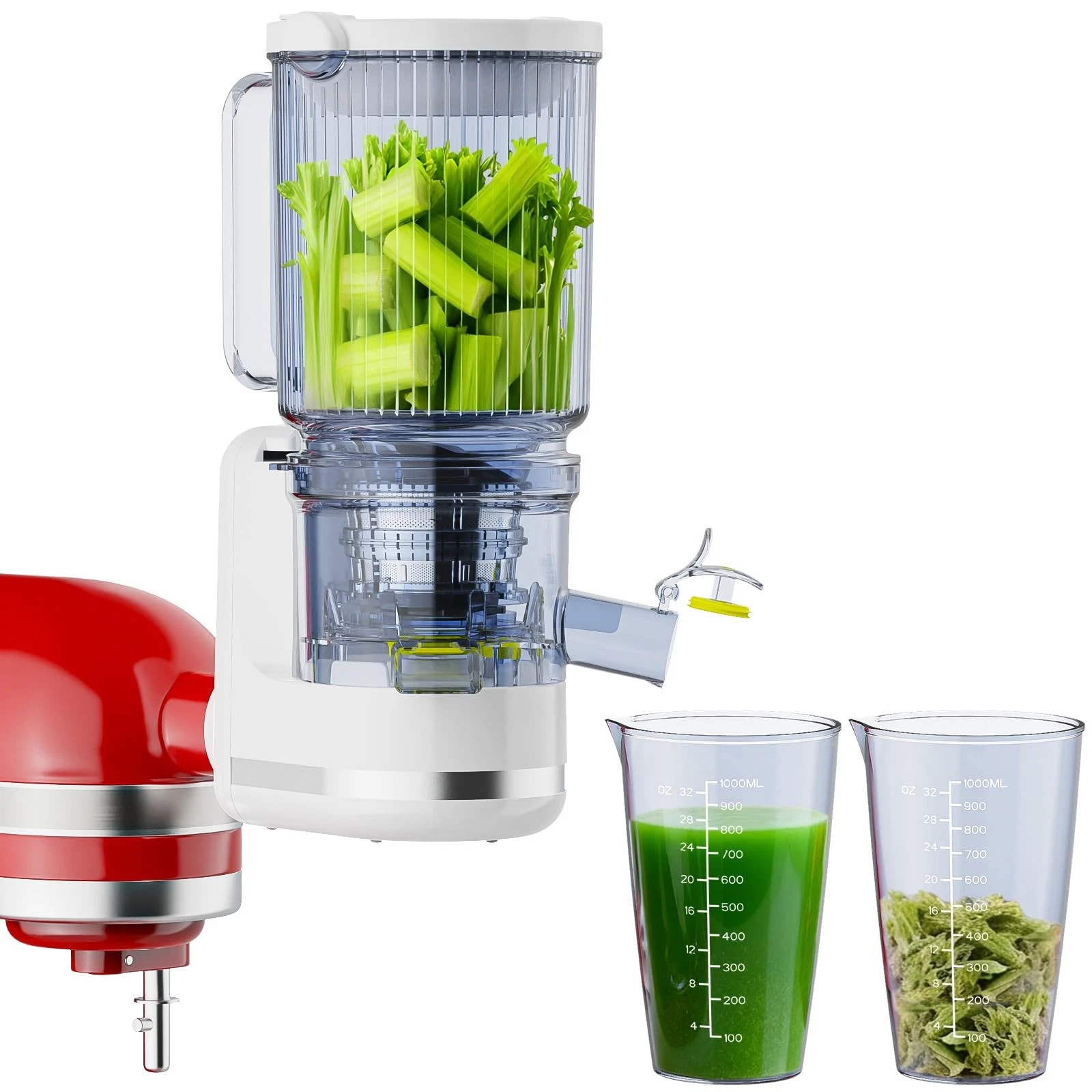 Masticating Juicer Attachment for KitchenAid Stand Mixer, 4.9" Large Feed Chu...
