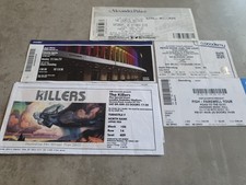 Job Lot 5 Used Gig Tickets  killers, Jack White ,chemical Bros ,Peter Hook, Fish