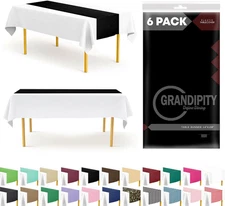 Black 6 Pack Premium Disposable Plastic Table Runner 14 X 108 Inch. Table Runner