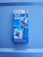 SPRI Flat Band Kit 3Pk Light, Medium, Heavy Gym Yoga Workout Bands NEW Sealed