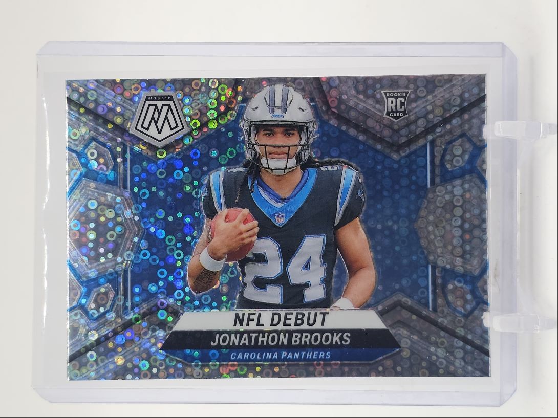 JONATHON BROOKS 2024 MOSAIC NFL DEBUT ROOKIE NO HUDDLE SILVER RC Q6033