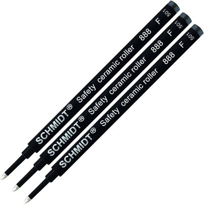 Schmidt 888 Black Fine Tip Rollerball Pen Ink Refill 3 Count Pack