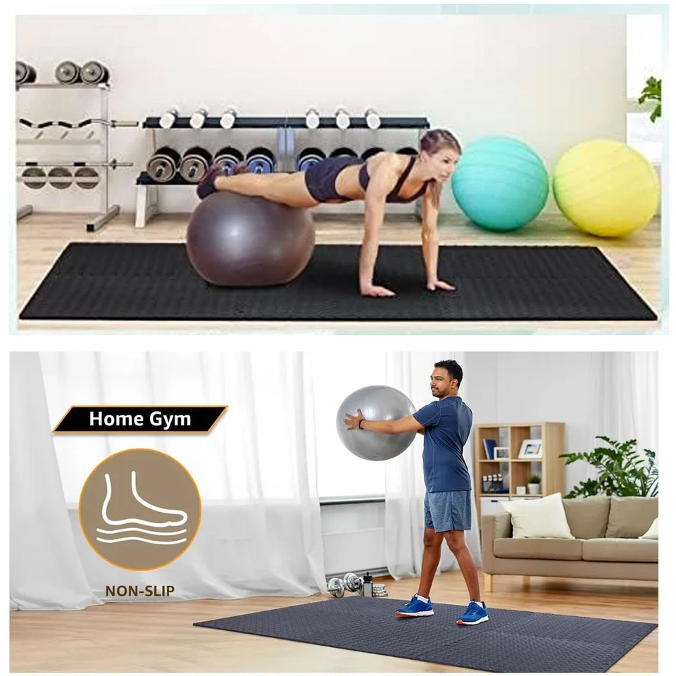 12 40pc Gym Flooring Mat Puzzle Exercise Mat Interlocking Soft Foam Floor Tiles - Image 3 of 4