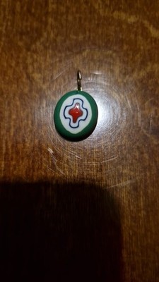 Murano Glas Anhänger Kreuzmotiv vintage Italien handgefertigt Muranoglas