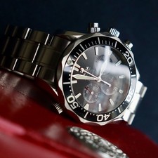 Omega Seamaster 300m Date Chronograph Black Peter Blake Mens Diver Watch + BOXES