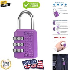 071 Mini Combination Lock, Small 3 Digit Padlock for Gym Locker, Travel Lugga...
