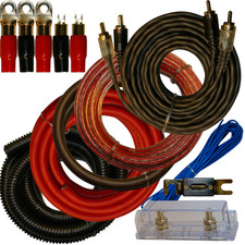 0 Gauge Amp Kit for Amplifier Install Wiring Complete 1/0 Ga Cables 4500W