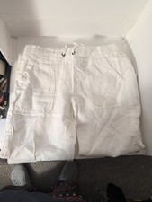 Athleta Retreat 100 Linen Jogging Pants Women's Size 8 White