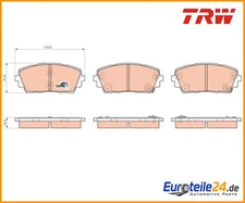 Brake pad set, disc brake Cotec TRW GDB3535 for Kia