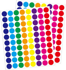 1600 Pack round Color Coding Labels, 3/4 Inch Multicolor Dot Stickers, Glossy Pa