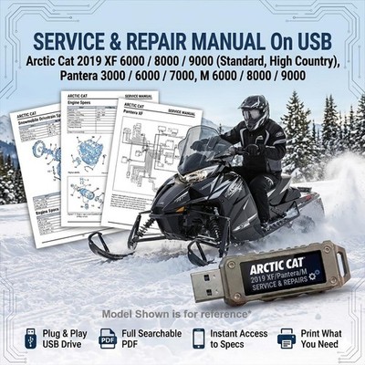 ARCTIC CAT XF6000 XF8000 XF9000 PANTERA 3000 2019 SERVICE REPAIR SHOP MANUAL USB