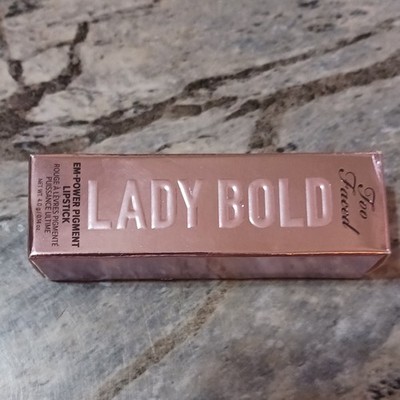 Too Faced Lady Bold EM-Power Pigment Lipstick Stick Satin Brown 04, 0.14 oz