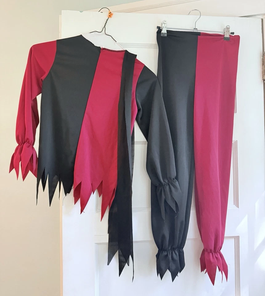 Disfraz Payaso Bufón Malvado Negro Rojo Niño Talla S 6-8 Foto 2 de 4