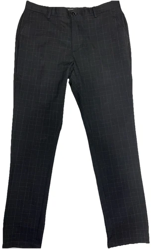 Pantalone elegante uomo Burberry vestibilità classica nero gessato elasticizzato taglia 36 30