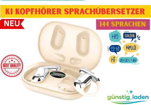 KI Übersetzer Ohrhörer 144 Sprachen Bluetooth Type C Lange Akkulaufzeit Handy PC
