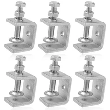 ZOWZEA 6 Pack 304 Stainless Steel Small C Clamps 1 Inch Mini C-Clamps Heavy D...