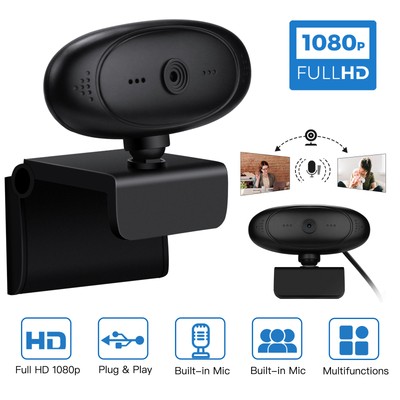 360 Rotatable HD 1080P Full Webcam Auto Focus Web Cam Camera w/ Mic Fr PC Laptop