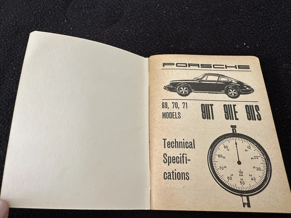 Porsche 911 T E S 1969-1971 libro de especificaciones técnicas 911T 911E 911S 1970 Foto 2 de 4