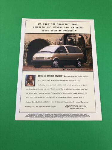 1994 1995 1996 1997 TOYOTA PREVIA VAN VINTAGE ORIGINAL PRINT AD ADVERTISEMENT