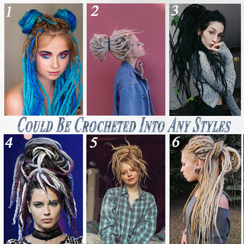Synthetic Dreadlocks Extensions Single Ended Crochets Dreads Handmade Hair Ombre - Picture 7 of 50