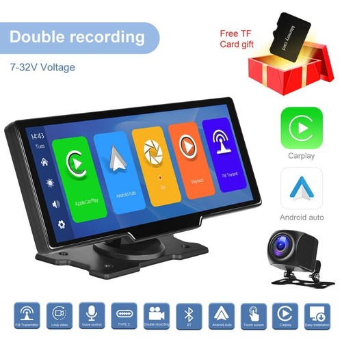 T86dvr 10.26 pulgadas coche pantalla inteligente reproductor inalámbrico Carplay 1080P cámara - Imagen 9 de 9