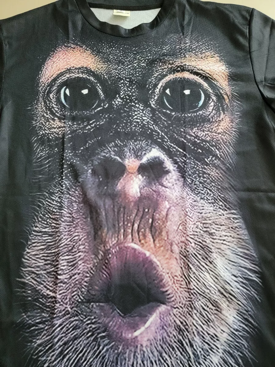 Orangutan T shirt Short Sleeve 3D Print Sz Med tagged Large Funny Monkey