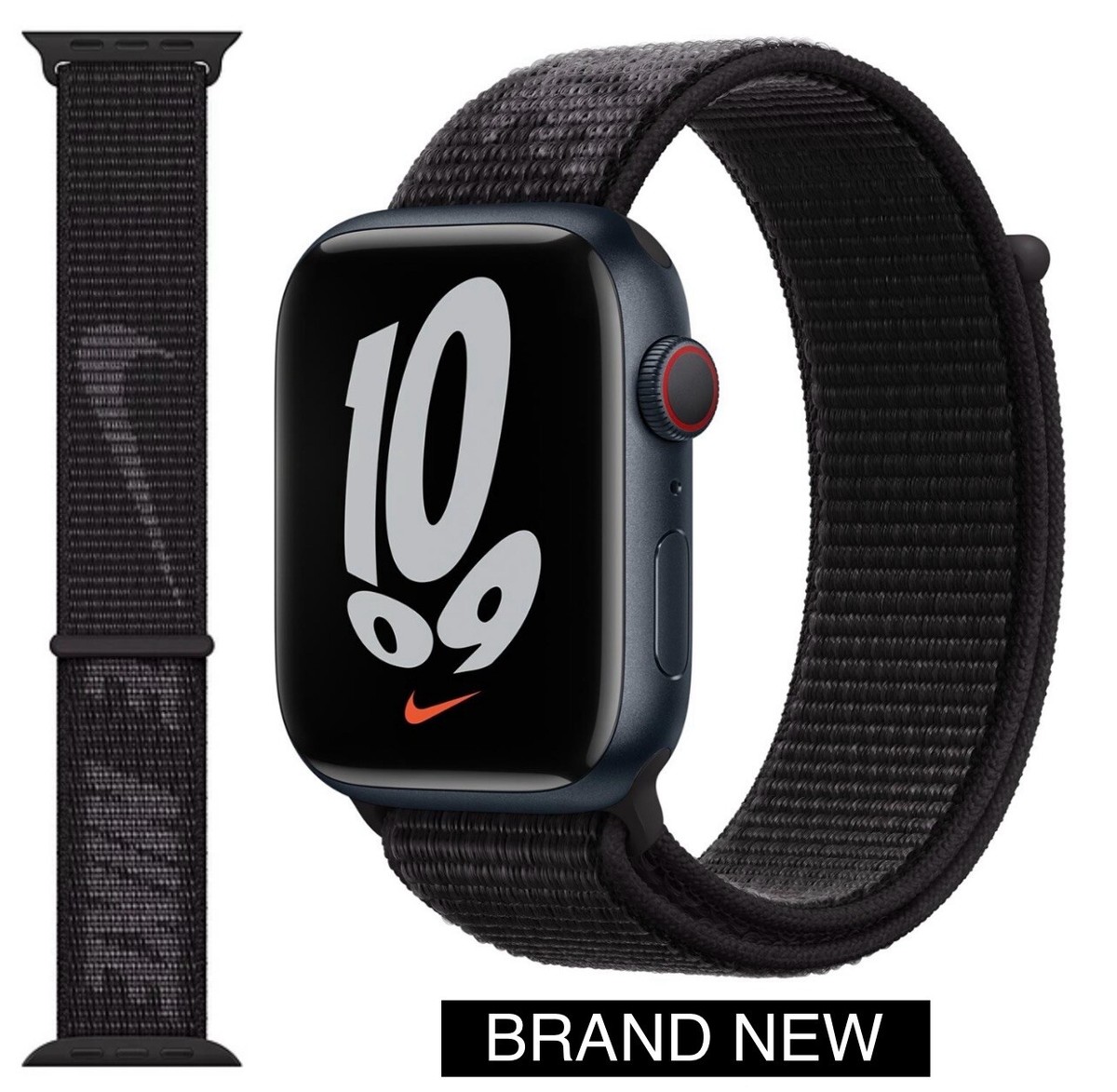 Genuine Apple Watch Nike Sport Loop Band Strap BLACK 42mm 41mm