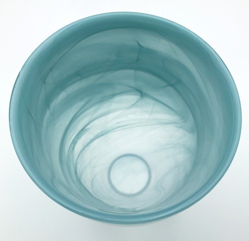 Art Glass Vase, Swirl Blue, White, & Clear - 7.25" - Turkey - Shiraleah Chicago - Picture 4 of 5