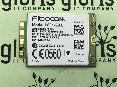 Gebrauchte Original Fibocom L831-EAU WWAN 4G LTE Modulkarte 01AX743 für Lenovo