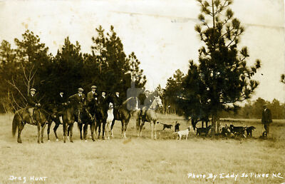 DRAG HUNT, Southern Pines, NC  RPPC Postcard Copy