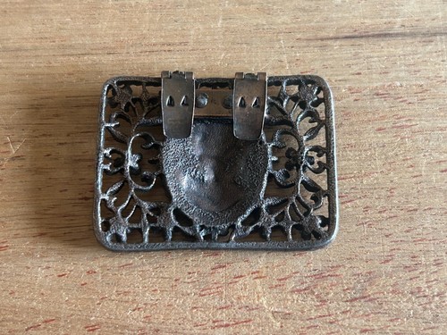 Kamee Clip-On Brosche Filigran Metall Bronze Ton Vintage Antik 1,5" x 2" Hübsch - Bild 8 von 18