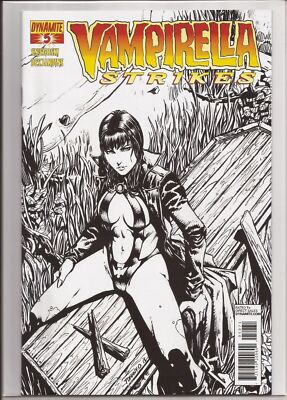 VAMPIRELLA STRIKES #5 - High-End DESJARDINS B&W Variant - LTD to 50 - W/COA