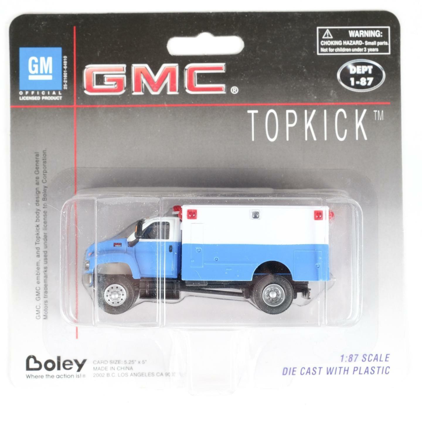 Boley GMC Topkick Blue White Police Emergency Truck #3019-27 1/87 Scale Diecast