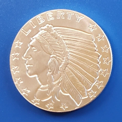 Incuse Indian  1/2 ounce / .999 Fine Silver Fractional Round B/U